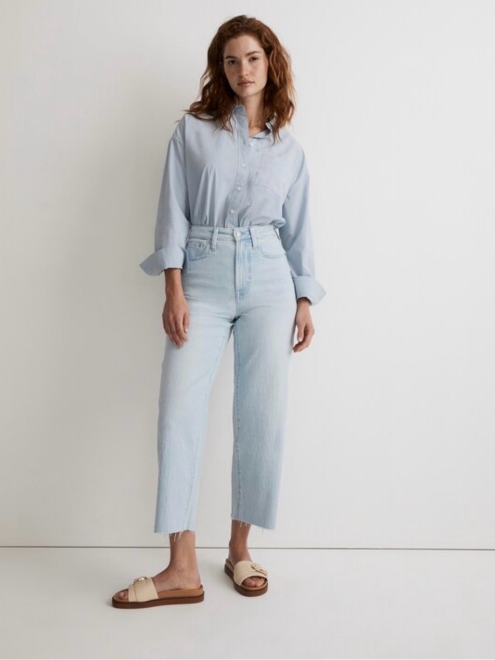 Madewell Ward Wash Rigid The Curvy Perfect Vintage Wide Leg Cropped Jeans 27
